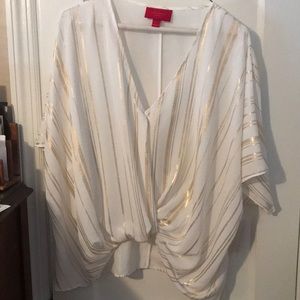 Sheer white and gold shirt